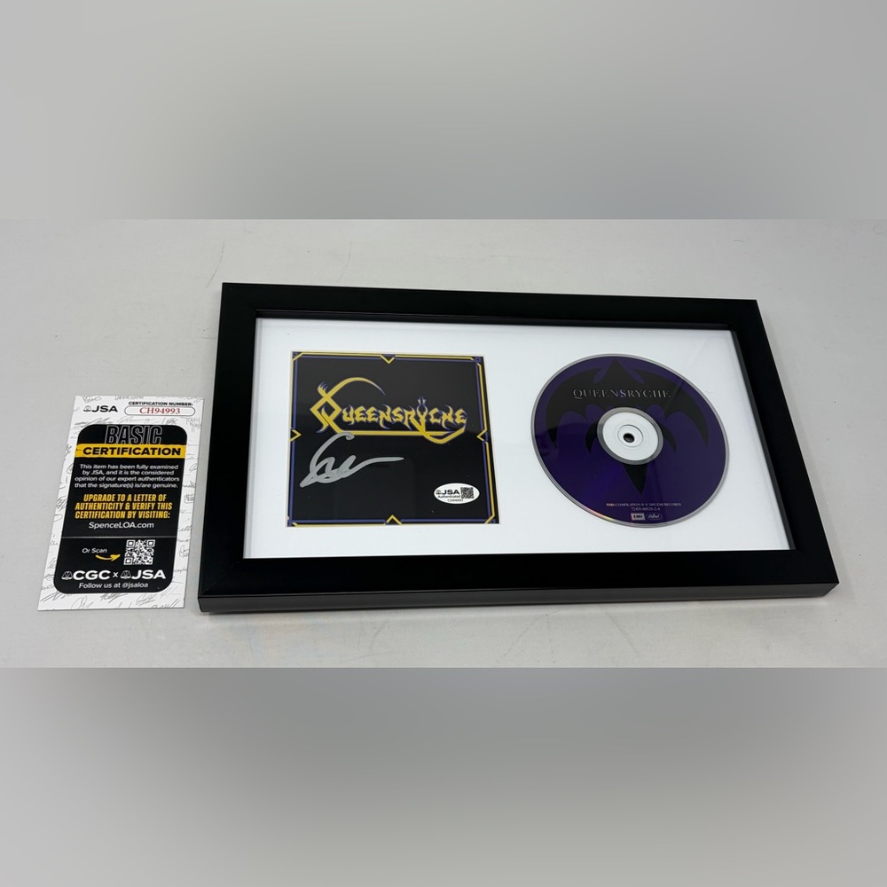 Geoff Tate signed Queensryche EP CD Cover Framed JSA COA